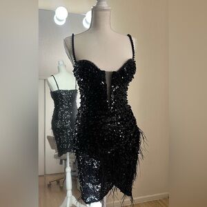 Fashion nova black sequin dress